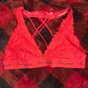 PINK Victoria's Secret Red Lace Bralette